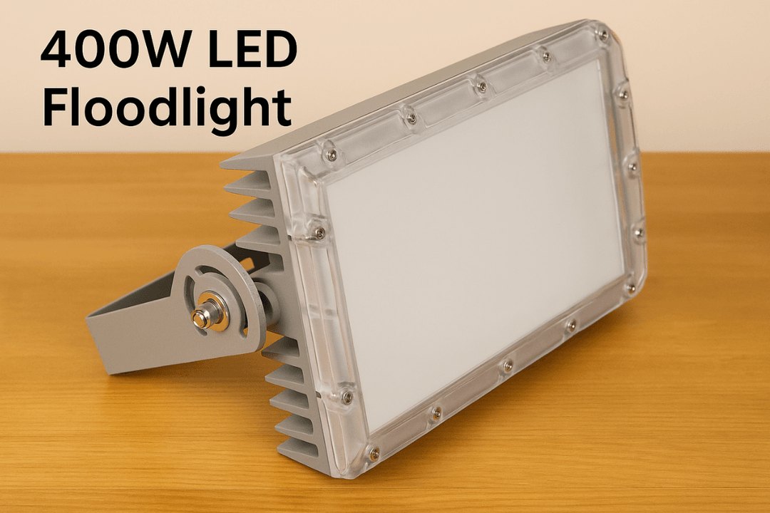 400W LED projektör, alüminyum gövde ve şeffaf kapaklı tasarımıyla güçlü ve dayanıklı dış mekân aydınlatması sunar. 