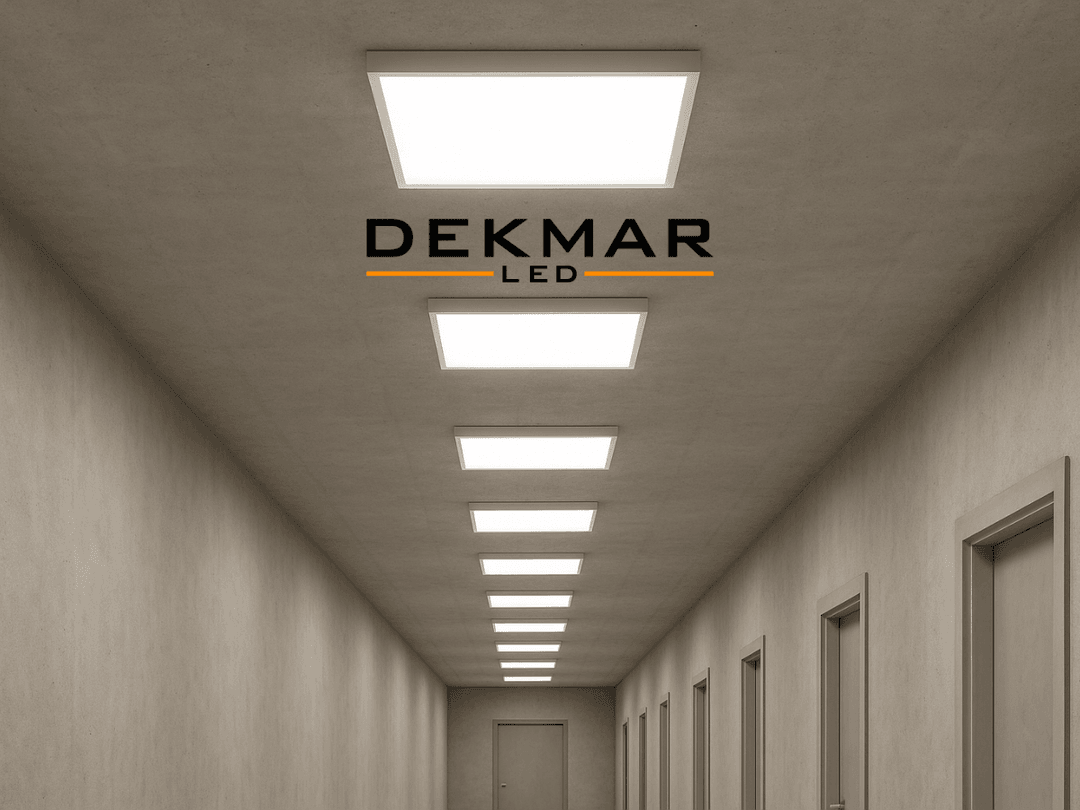Ofis tavanında kullanılan sıva üstü led armatür 60x60 modeli, mekâna modern ve aydınlık bir görünüm kazandırıyor.