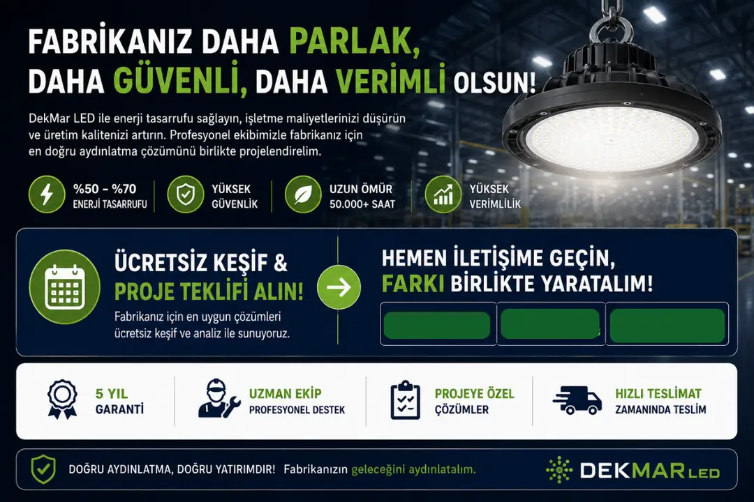 Profesyonel LED fabrika aydınlatma proje ve uygulama hizmeti&nbsp;