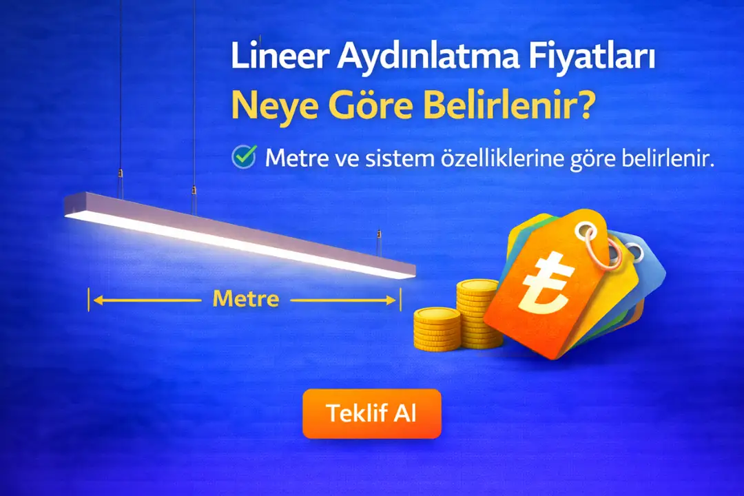 Lineer aydınlatma fiyatları metre ve sistem özelliklerine göre belirlenir
