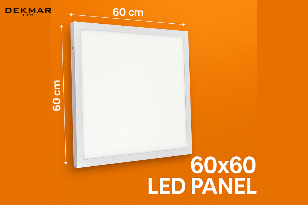 60x60 cm ölçülerinde, yüksek verimli LED panel. Ofis, okul ve hastaneler için ideal aydınlatma çözümü. Ekonomik ve şık tasarım. 