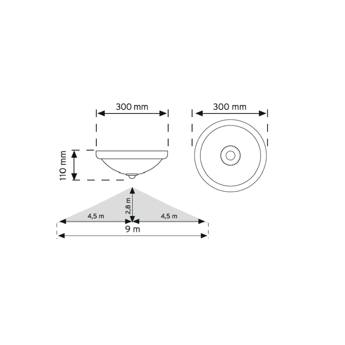 Sensörlü Tavan Armatür 12W LED Acil Kitli