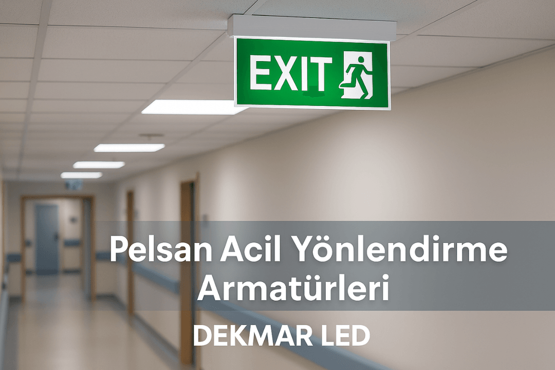 Hastaneler için Pelsan acil yönlendirme armatürleri, güvenli tahliye ve yönetmelik uyumu sağlar. DEKMAR LED kalite garantisiyle. 