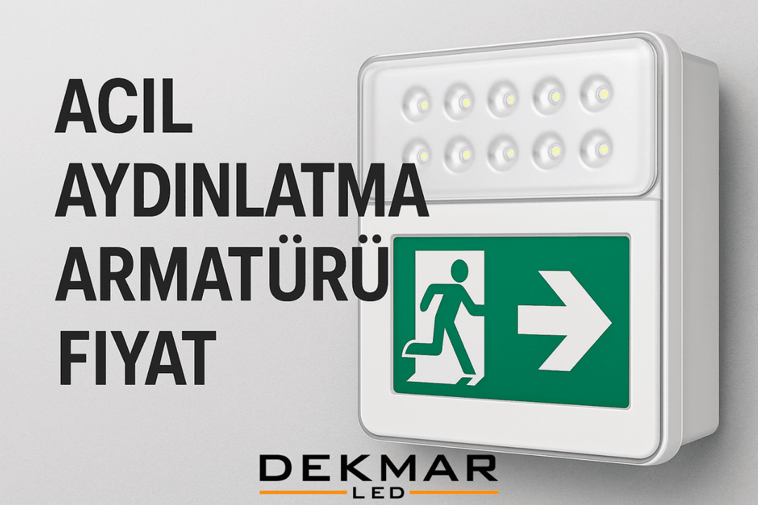 Acil aydınlatma armatürü fiyat 2025 – şarjlı LED yönlendirmeli acil çıkış lambası görseli | Dekmar LED ürün  görseli 