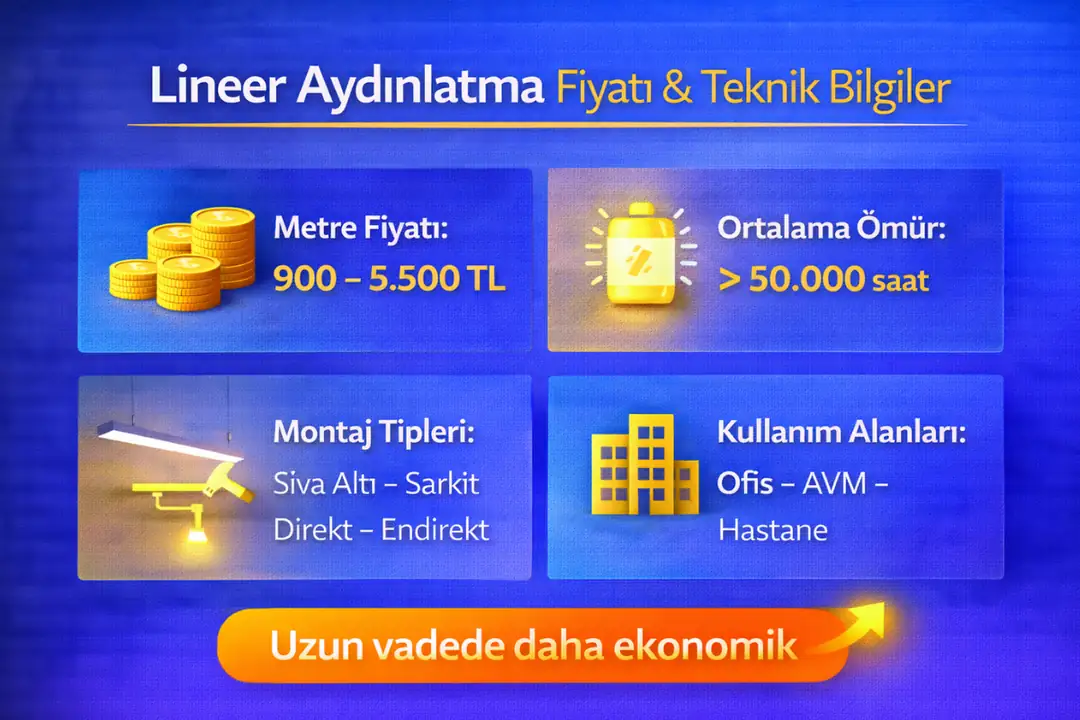 Lineer aydınlatma fiyatları ve teknik sistem bilgileri&nbsp;