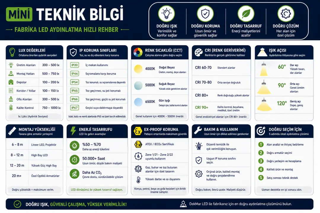 Fabrika LED aydınlatması için ideal teknik kriterler&nbsp;