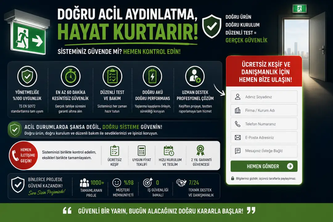 Doğru acil aydınlatma süresi seçimi ve güvenli tahliye sistemi&nbsp;
