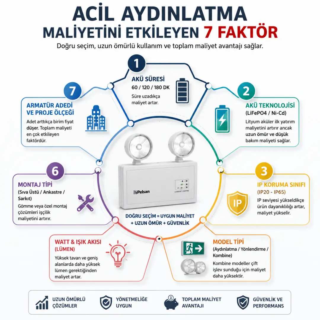 Acil aydınlatma maliyetini etkileyen faktörler&nbsp;