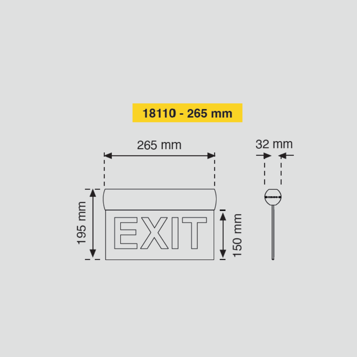 Acil Yönlendirme Armatürü Na-De LED 265mm Çift Yüz 18110 265MM-N