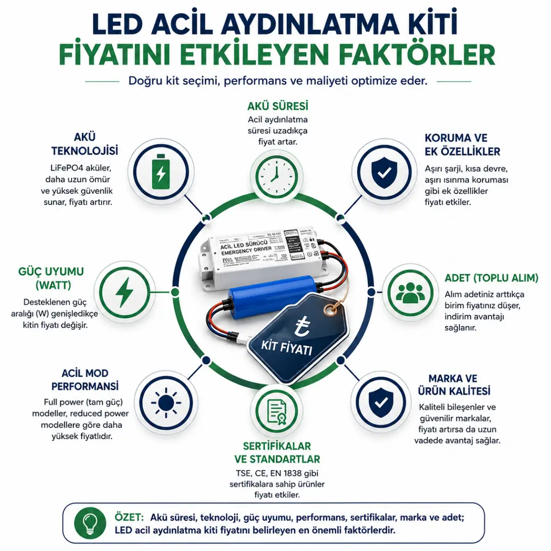 LED acil aydınlatma kiti fiyatını etkileyen faktörler&nbsp;