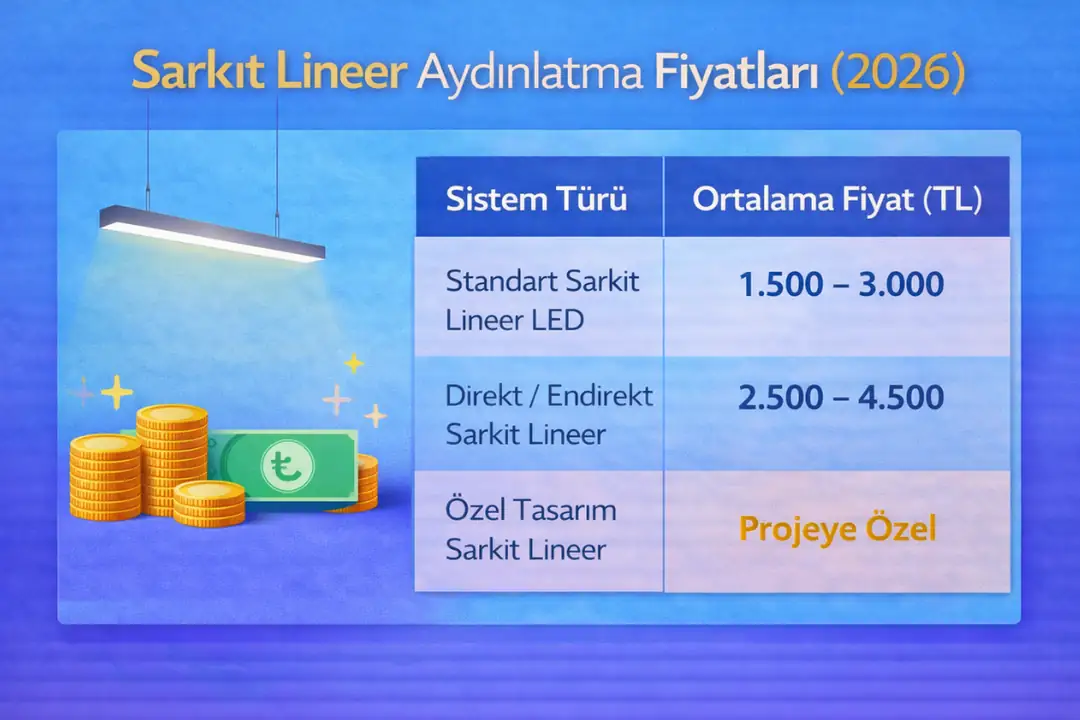 2026 sarkıt lineer aydınlatma fiyatları ve sistem karşılaştırması&nbsp;