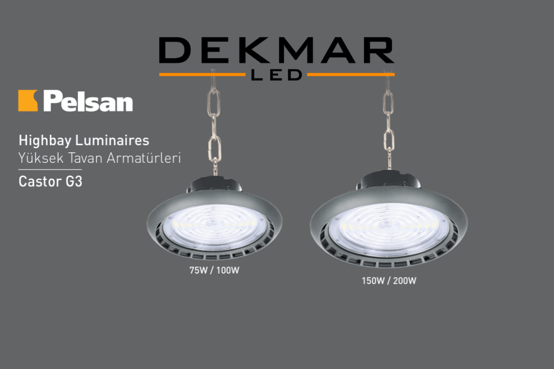 Pelsan Yüksek Tavan Armatürü Castor G3, fabrika ve depo gibi yüksek tavanlı alanlar için verimli LED aydınlatma sunar. 