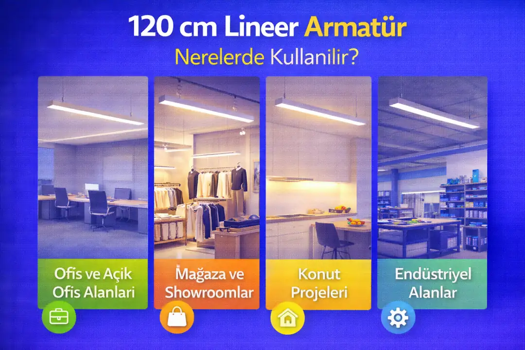 Ofis, mağaza ve konutlarda 120 cm lineer armatür kullanımı&nbsp;