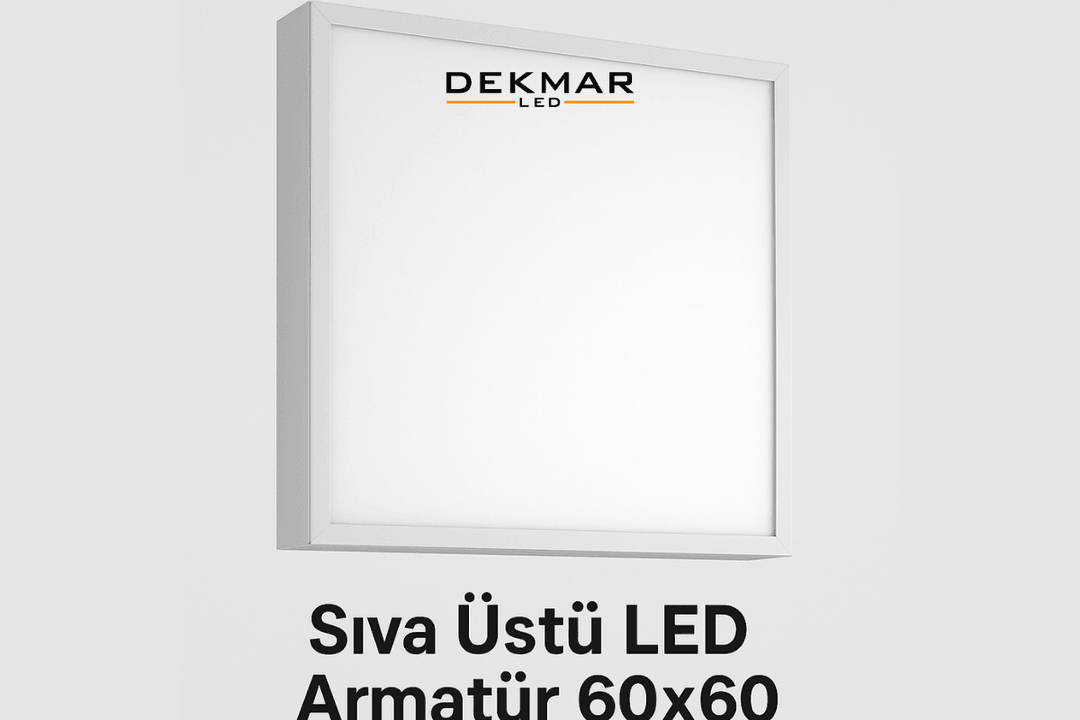 Ofis tavanında kullanılan sıva üstü led armatür 60x60 modeli, mekâna modern ve aydınlık bir görünüm kazandırıyor. 