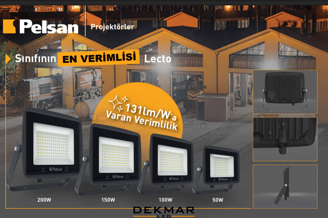 Slim, solar ve endüstriyel LED projektör modelleri; dış mekanlarda güçlü, uzun ömürlü ve enerji verimli aydınlatma sağlar. 