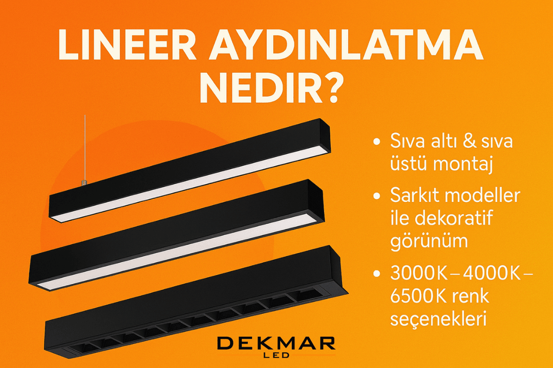 Sarkıt ve sıva üstü lineer LED armatürler ile modern iç mekanlarda estetik, homojen ve verimli aydınlatma çözümleri sunulur. 