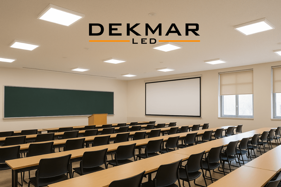 Üniversite dersliğinde kullanılan 60x60 Asma Tavan LED Aydınlatma Armatürü, verimli ışık sunar ve iç mekânda modern bir görünüm sağlar. 