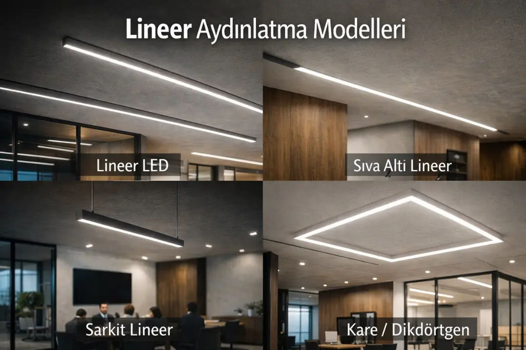 Lineer LED, sıva altı ve sarkıt lineer aydınlatma modelleri&nbsp;