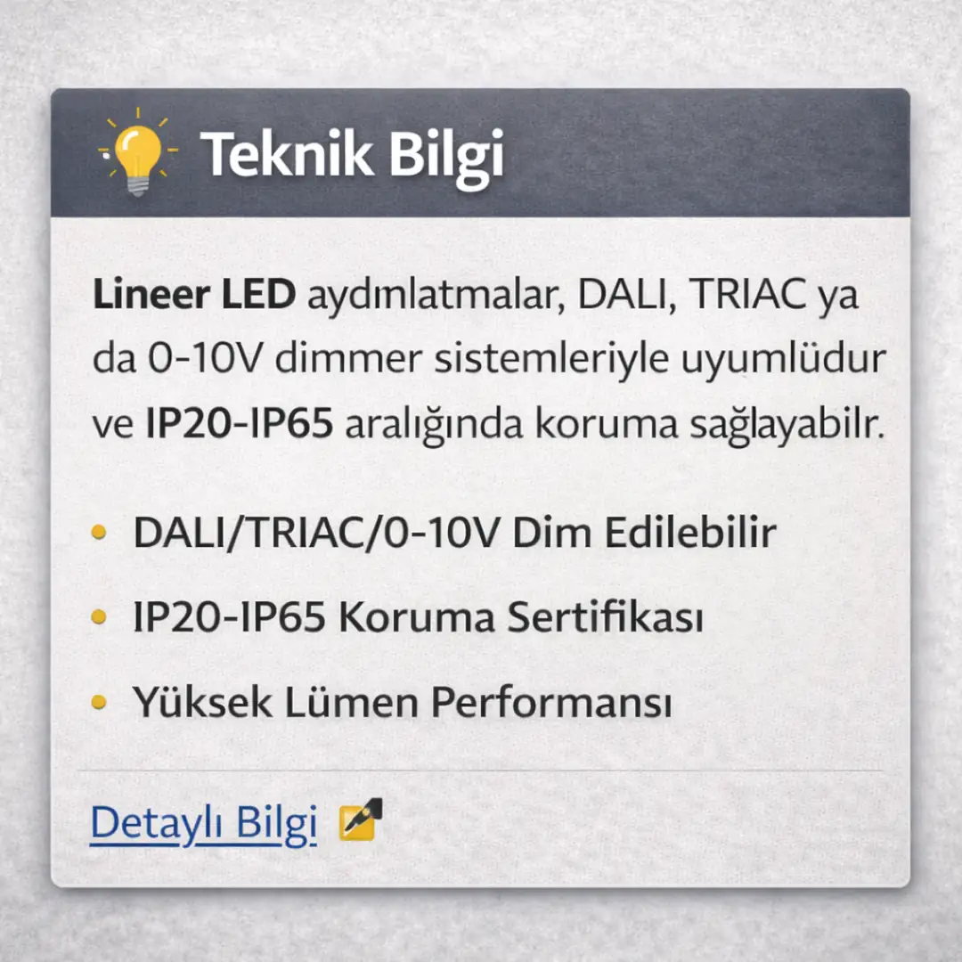 Lineer LED aydınlatma teknik özellikleri ve kullanım bilgileri&nbsp;