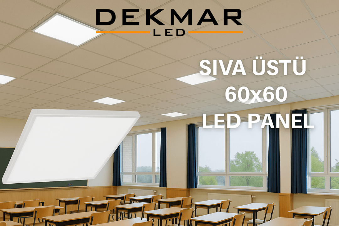 “Sıva üstü 60x60 LED panel – okul ve ofis aydınlatmalarında kullanılan enerji tasarruflu LED panel armatür.