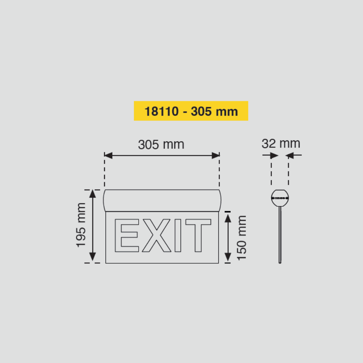 Acil Yönlendirme Armatürü Na-De LED Çift Yüz 18110 305MM-N