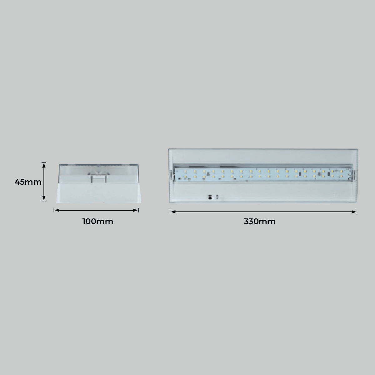 48 LED’li Acil Aydınlatma Armatürü – 2 Saat, Sıva Üstü, Sürekli Yanma