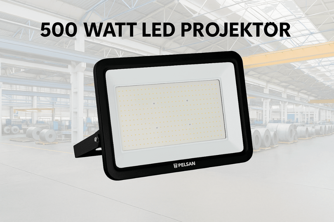 500W LED projektör, fabrika ve endüstriyel alanlar için IP67 korumalı, yüksek ışık gücü sunan dış mekan aydınlatma armatürü.