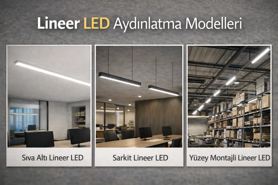 Sıva altı, sarkıt ve yüzey montajlı lineer LED aydınlatma modelleri&nbsp;
