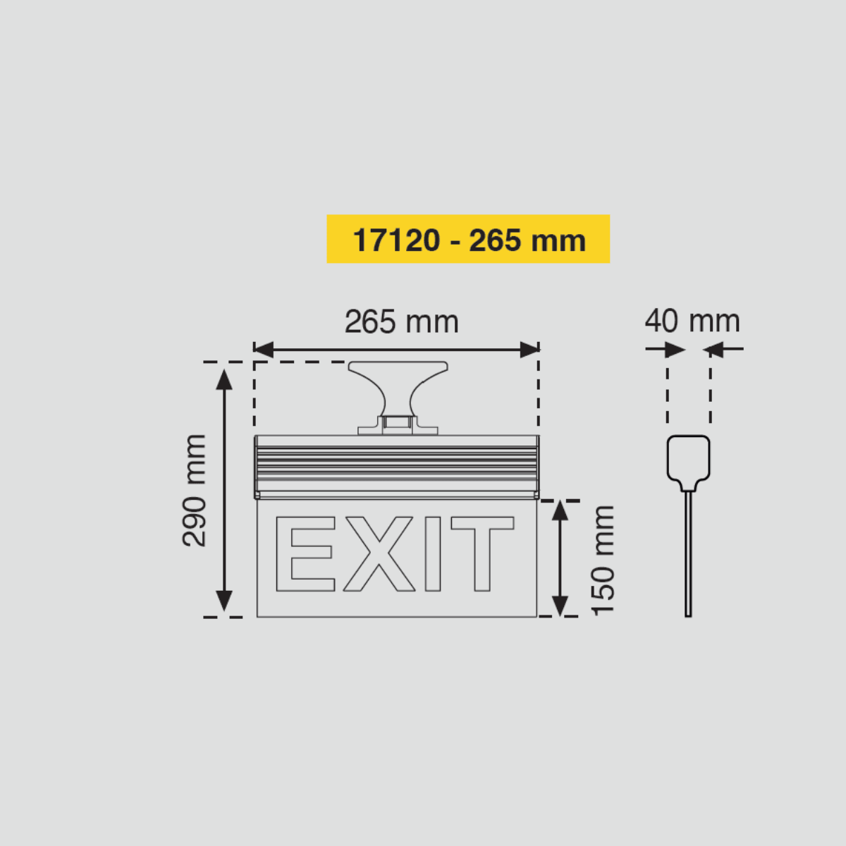 265 mm LED Acil Yönlendirme Armatürü – 3 Saat, Sıva Üstü, Çift Taraflı