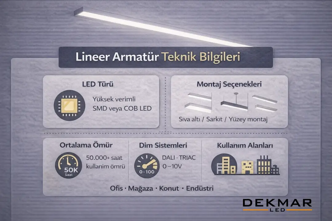 Lineer armatür teknik özellikleri ve profesyonel kullanım bilgileri&nbsp;