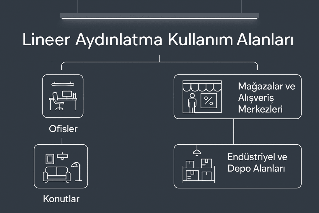 Lineer LED aydınlatmalar; ofis, mağaza, konut ve endüstriyel alanlarda verimli, estetik ve sürdürülebilir çözümler sunar. 