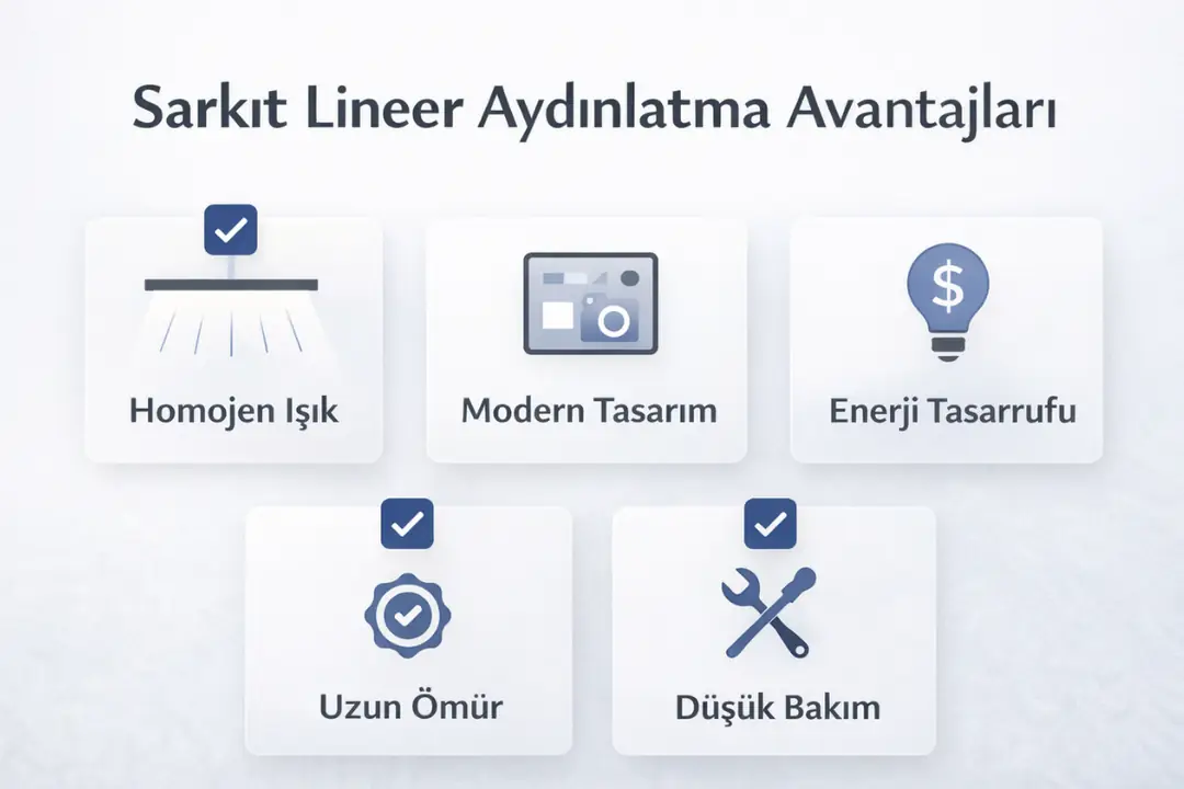 Sarkıt lineer aydınlatma sistemlerinin estetik ve teknik avantajları