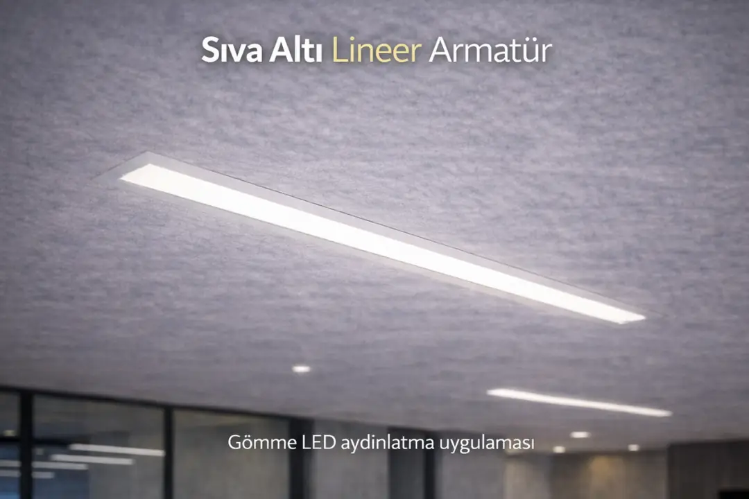 Sıva altı lineer armatür gömme LED aydınlatma uygulaması&nbsp;