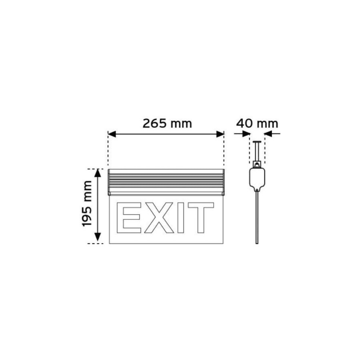 265 mm LED Acil Yönlendirme Armatürü – 3 Saat Zincirli Çift Taraflı