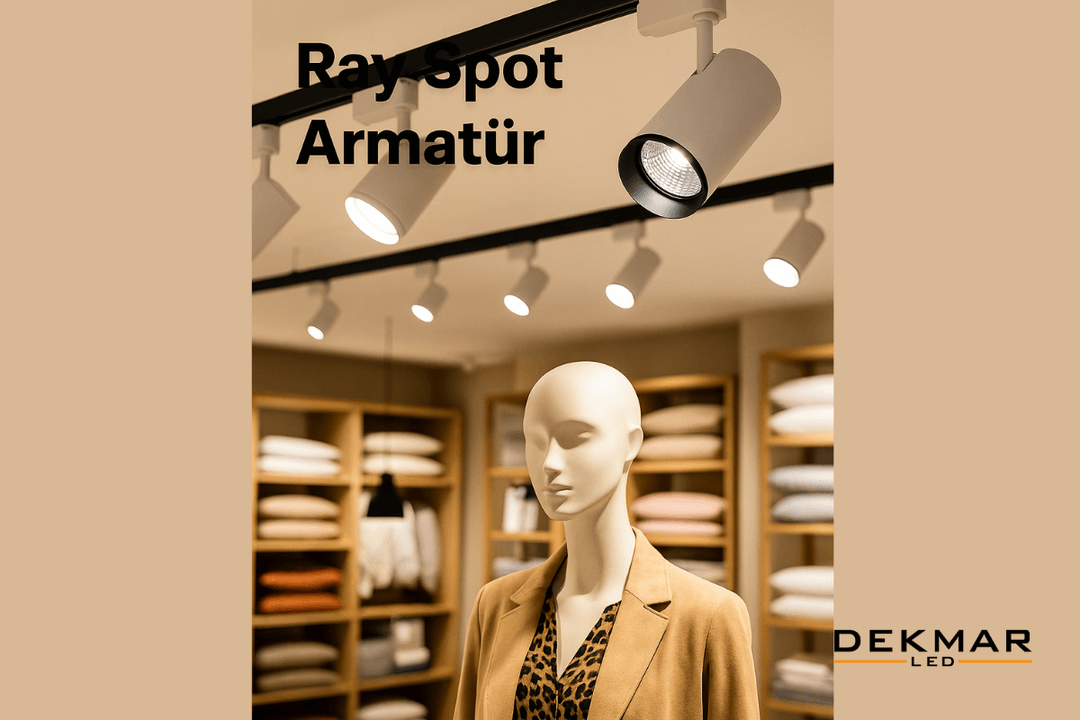 Ray Spot Armatür – Yüksek verimli LED ışık, kolay yönlendirme, modern tasarım. Mağaza, galeri ve ev içi aydınlatmada ideal çözüm. 