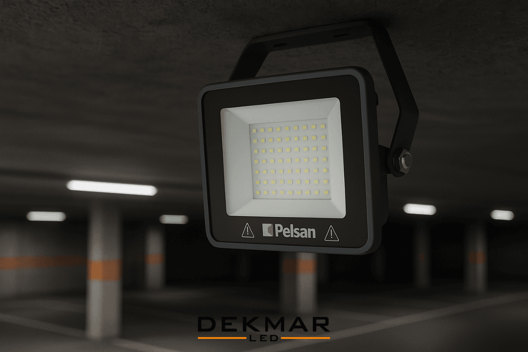 Pelsan 50W LED projektör, kapalı otopark ve garajlarda yüksek verimli aydınlatma sağlayan IP65 dış mekan LED armatür modelidir. 