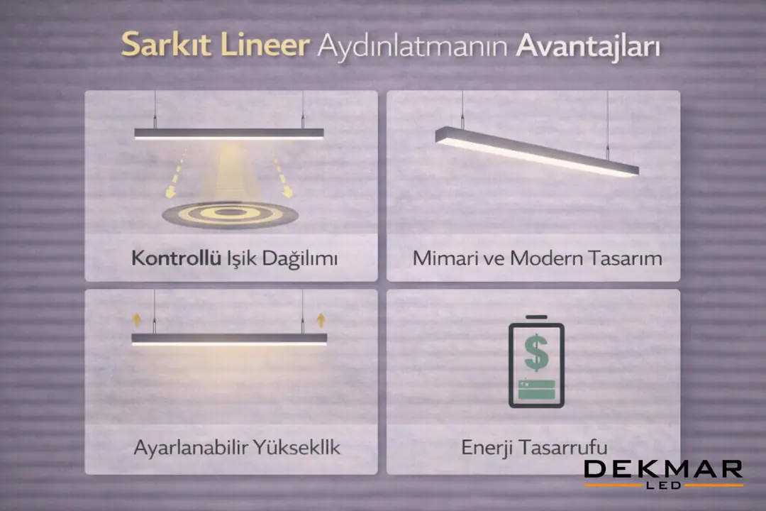Sarkıt lineer aydınlatmanın ofis ve ticari alan avantajları&nbsp;