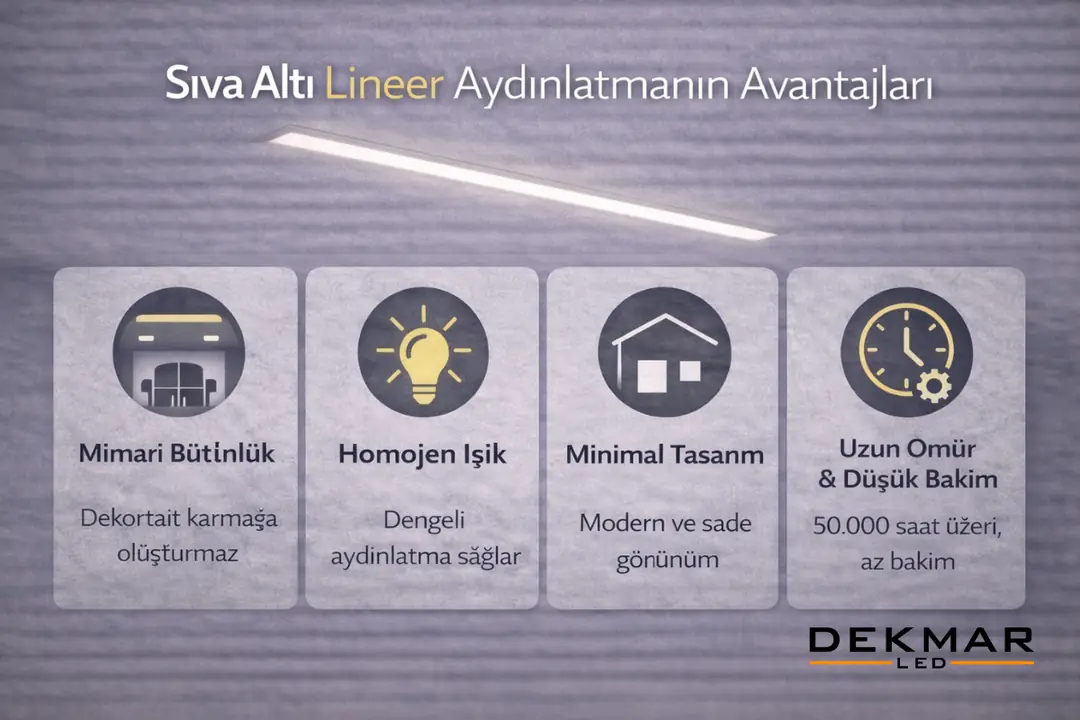 Sıva altı lineer aydınlatmanın mimari ve teknik avantajları&nbsp;