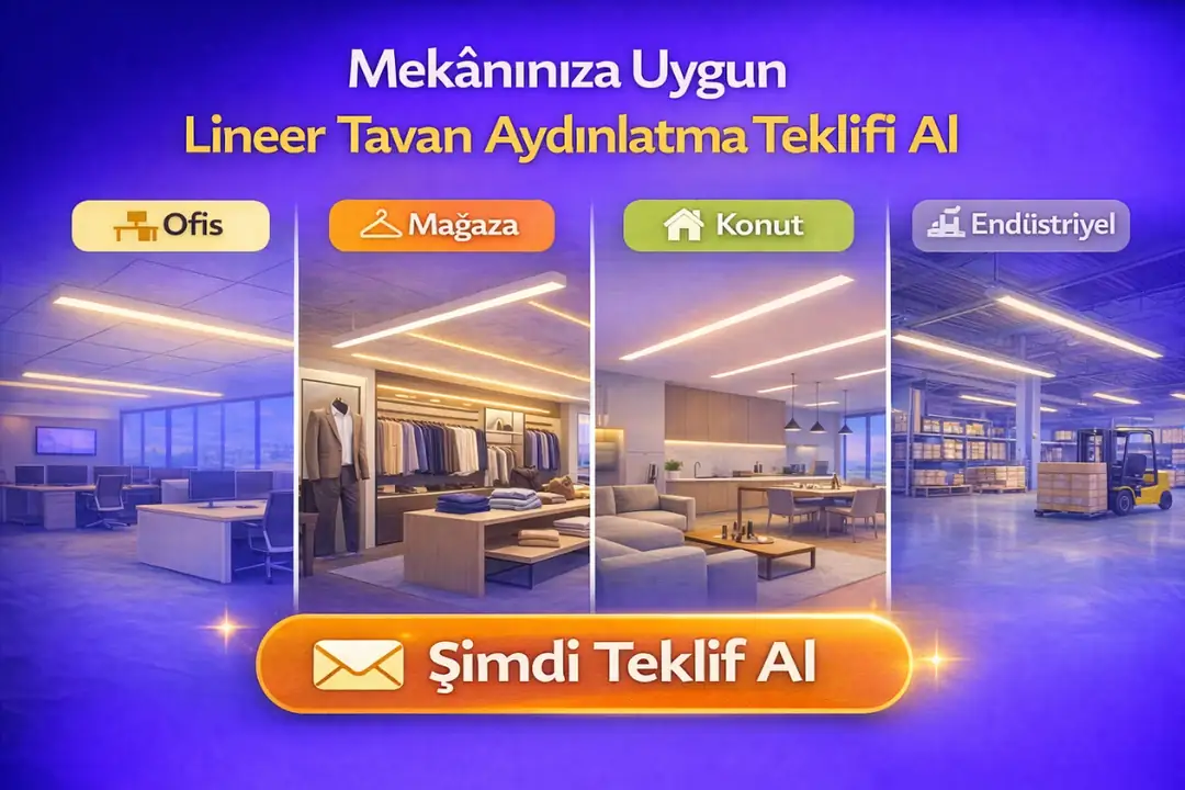 Lineer tavan aydınlatma için projeye özel fiyat teklifi&nbsp;