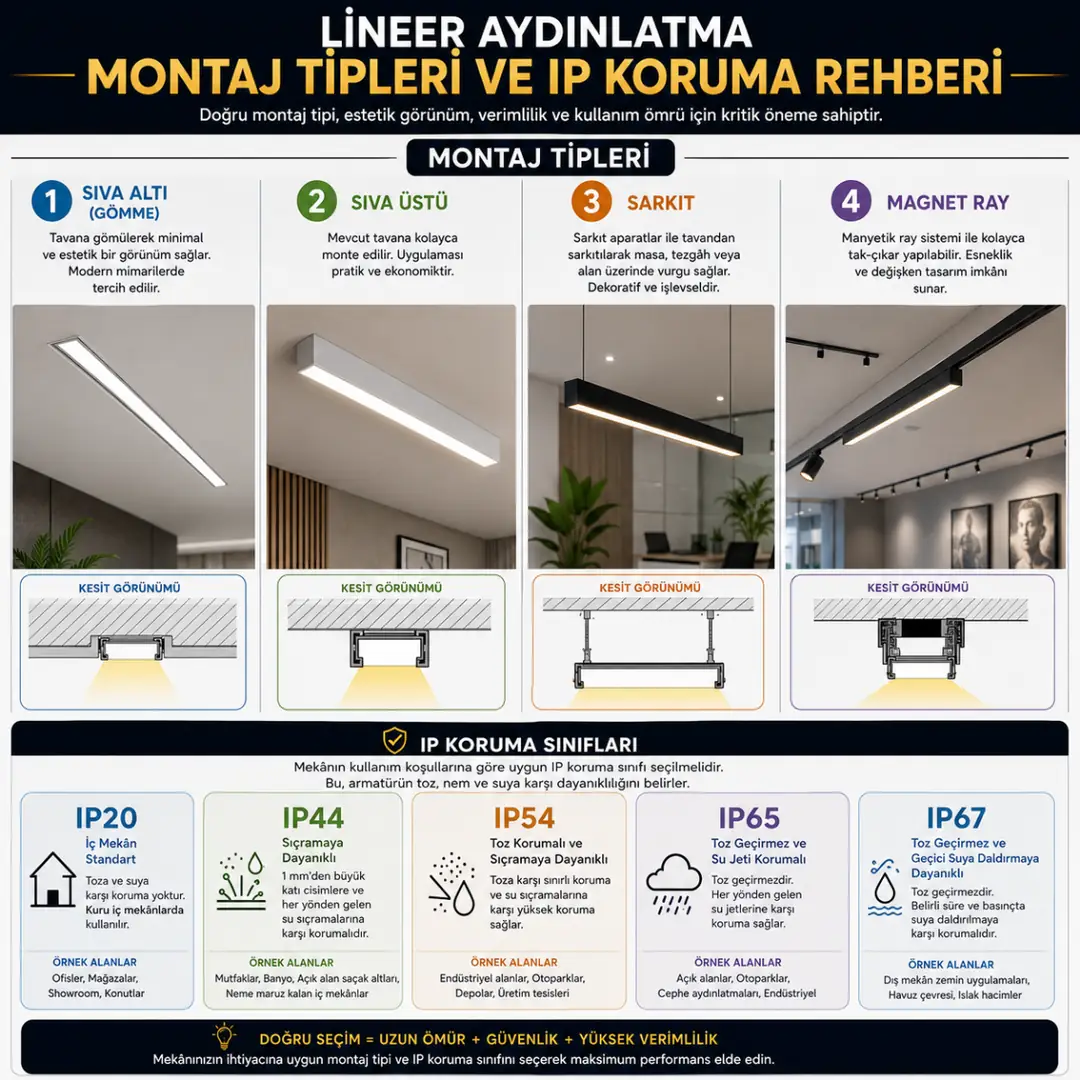 Lineer aydınlatma montaj sistemleri&nbsp;