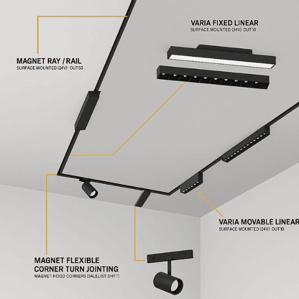 Pelsan 9W Magnet Lineer Led Armatür 
