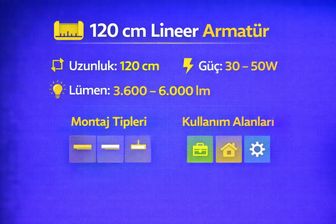 120 cm lineer armatür teknik özellikleri ve kullanım bilgileri&nbsp;