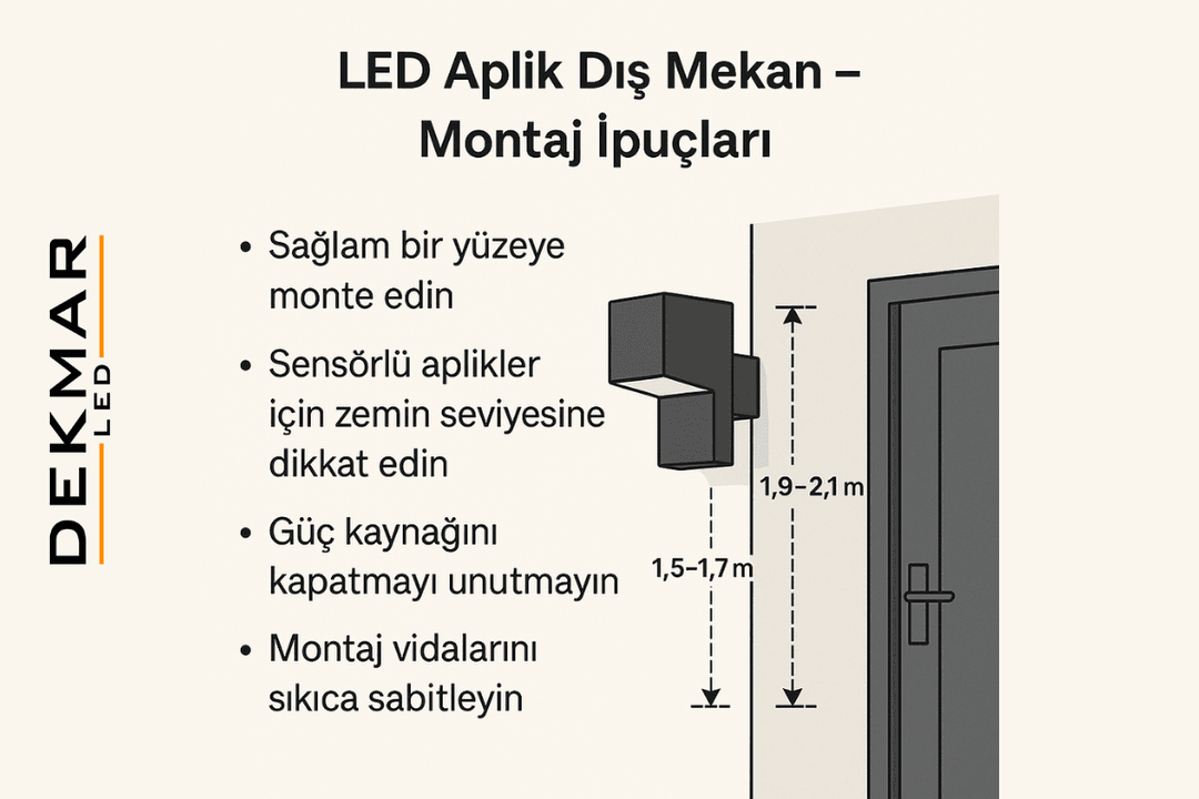 LED dış mekan aplik montaj ipuçları ve önerilen yükseklikler – 2025