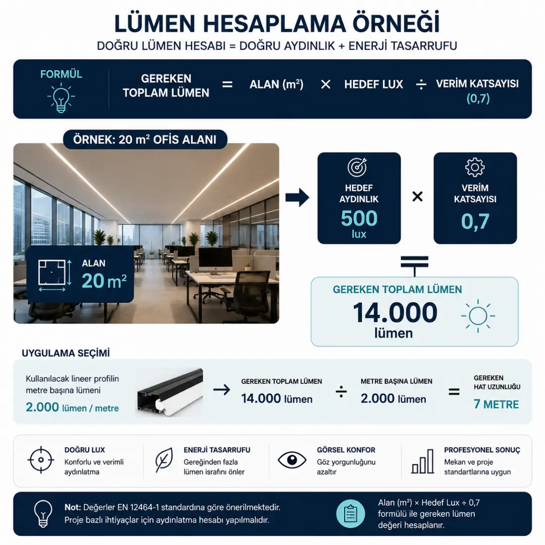 Mekanlara göre önerilen aydınlatma lux değerleri tablosu&nbsp;