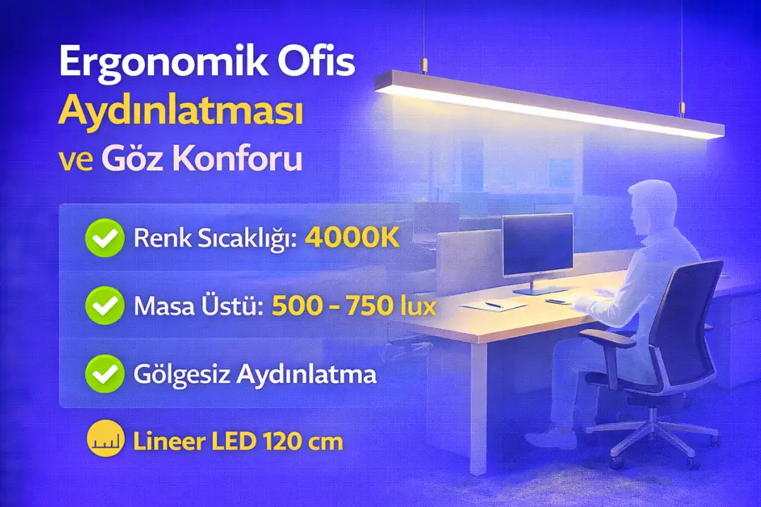 Ergonomik ofisler için lineer aydınlatma ve göz konforu&nbsp;