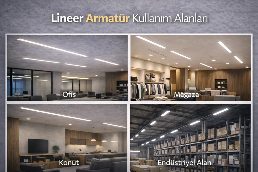 Ofis, mağaza, konut ve endüstriyel alanlarda lineer armatür kullanımı&nbsp;