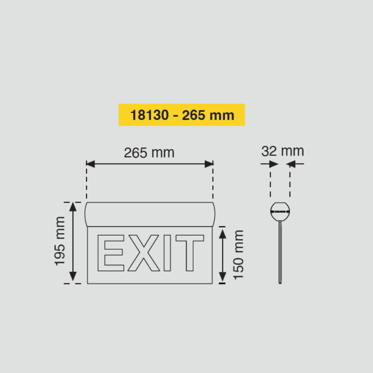 Acil Yönlendirme Armatürü Na-De LED 18130 265MM-N