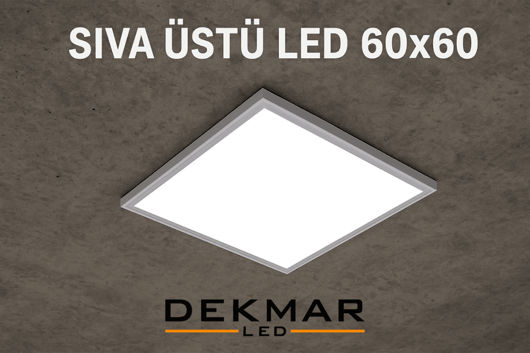 Beton tavana monte edilmiş sıva üstü LED 60x60 panel, endüstriyel alanlarda estetik ve enerji verimliliği sağlar. 