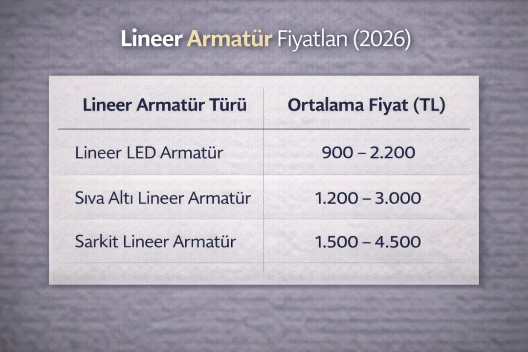 2026 güncel lineer armatür fiyatları karşılaştırma tablosu&nbsp;
