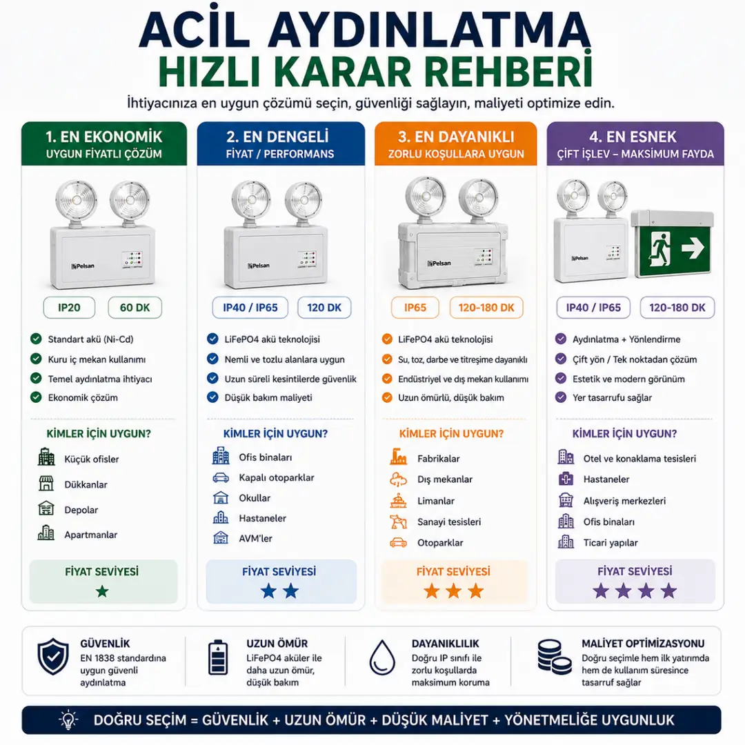 Acil aydınlatma seçim rehberi&nbsp;